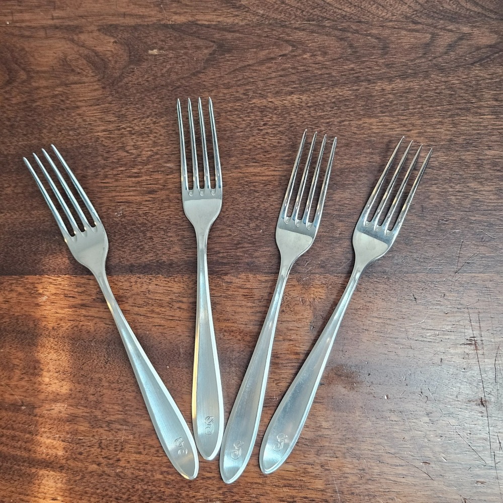 Set of 4 WMF Cromargan GERMANY Fork Stainless Flatware Set VTG Classic 8in